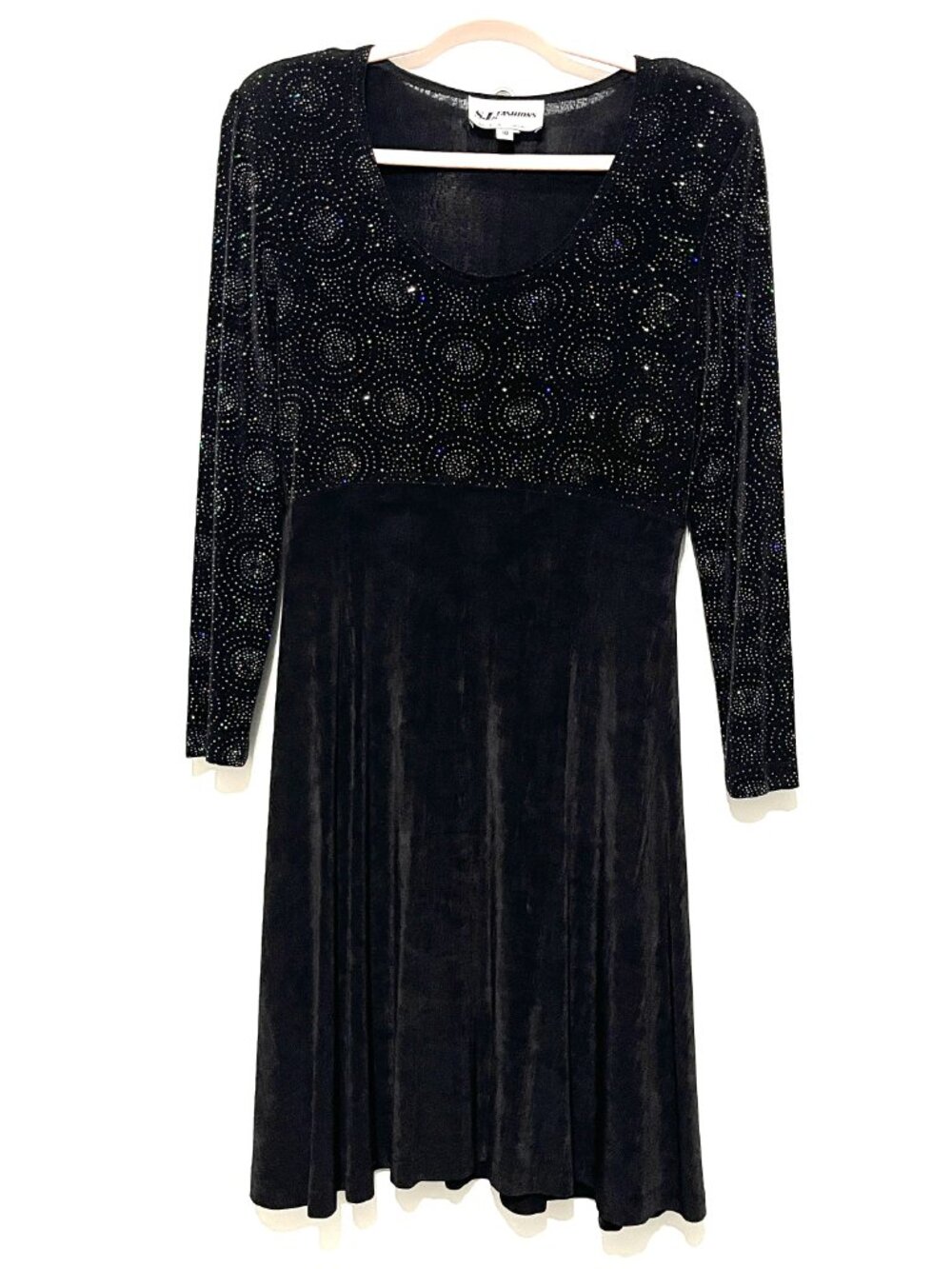 Womens VTG Y2K Slinky Dress 10 Glitter Whimsigoth Glam Party 90s Witchy Dance